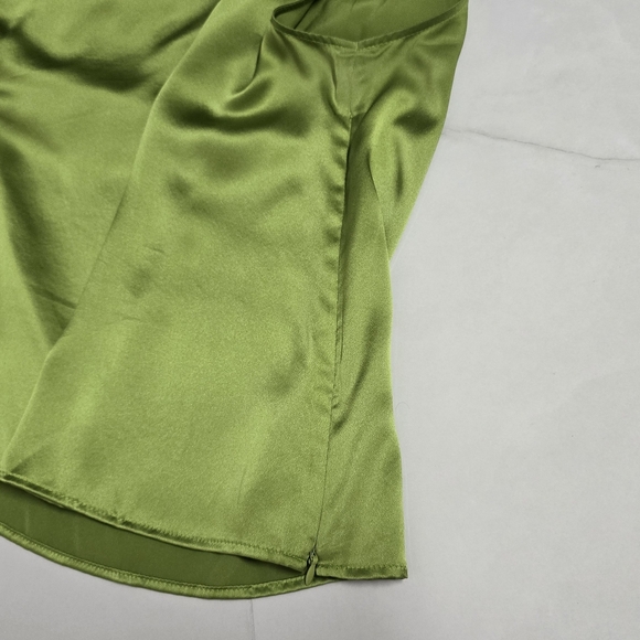 Reformation Annika Silk Top - Avocado - Size 4 - Picture 5 of 10